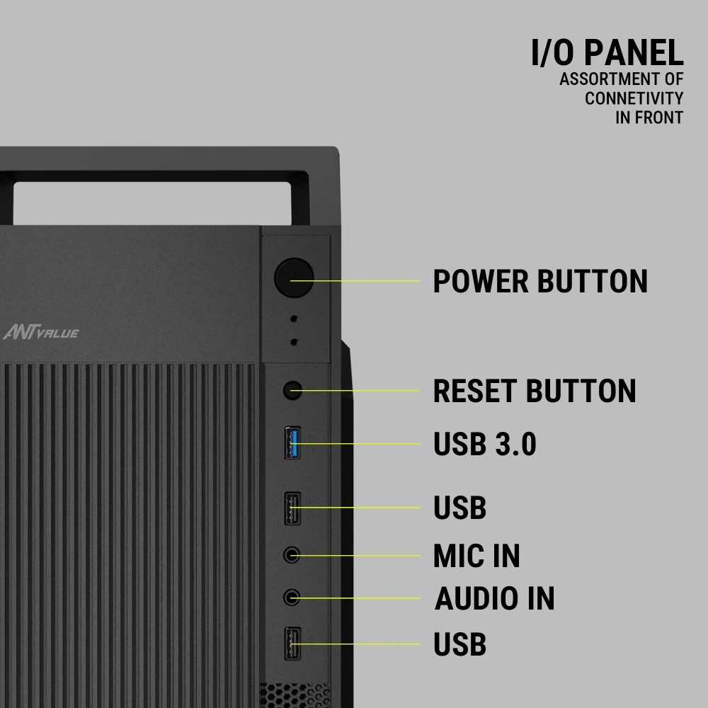 Ant Value Mid Tower Cabinet (M-ATX/M-ITX) VM5P with SMPS view 6